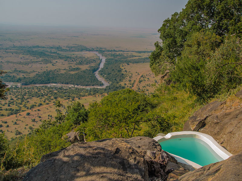 plunge pool view over mara river