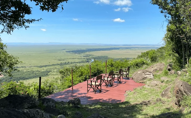 Viewing platform at our Masai Mara Camp offering views over the Mara River